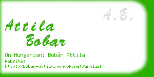 attila bobar business card